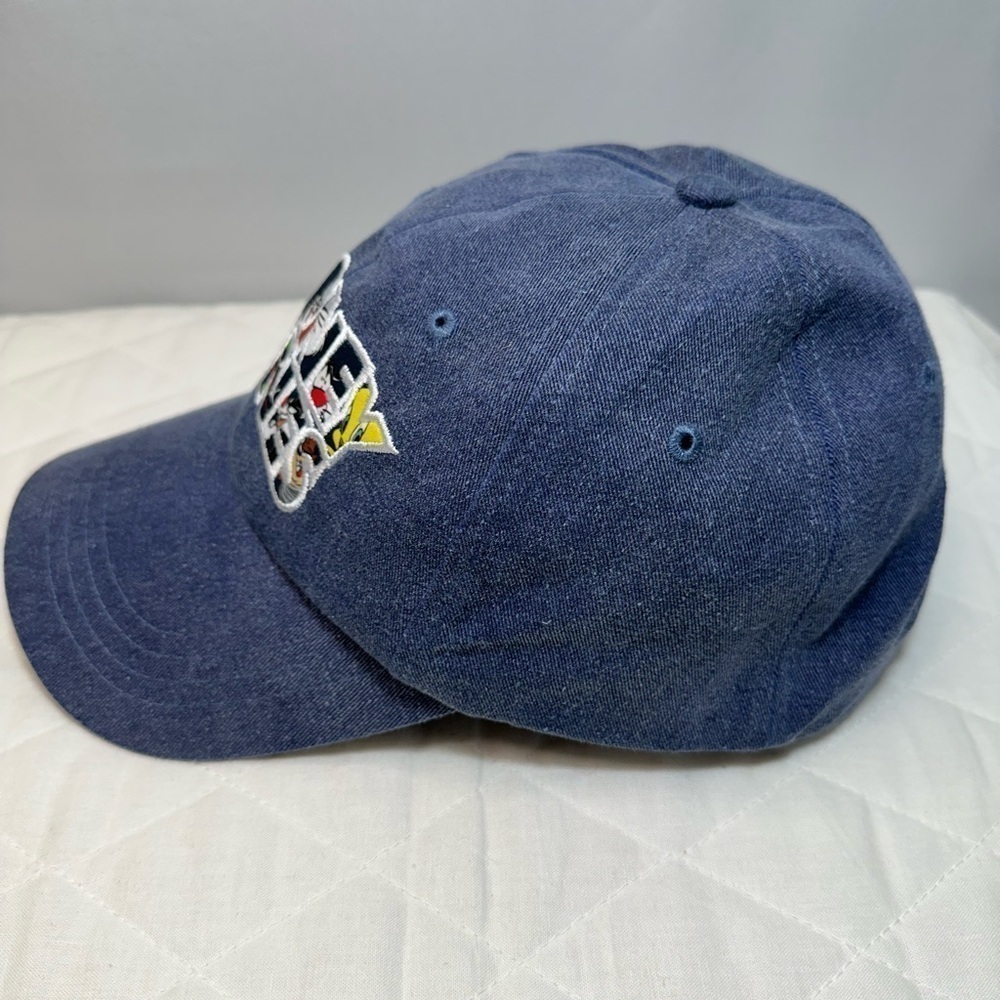 Looney Tunes Cap Hat Embroidered Six Flags Blue Adjustable Snap Cotton Canvas - Picture 3 of 6